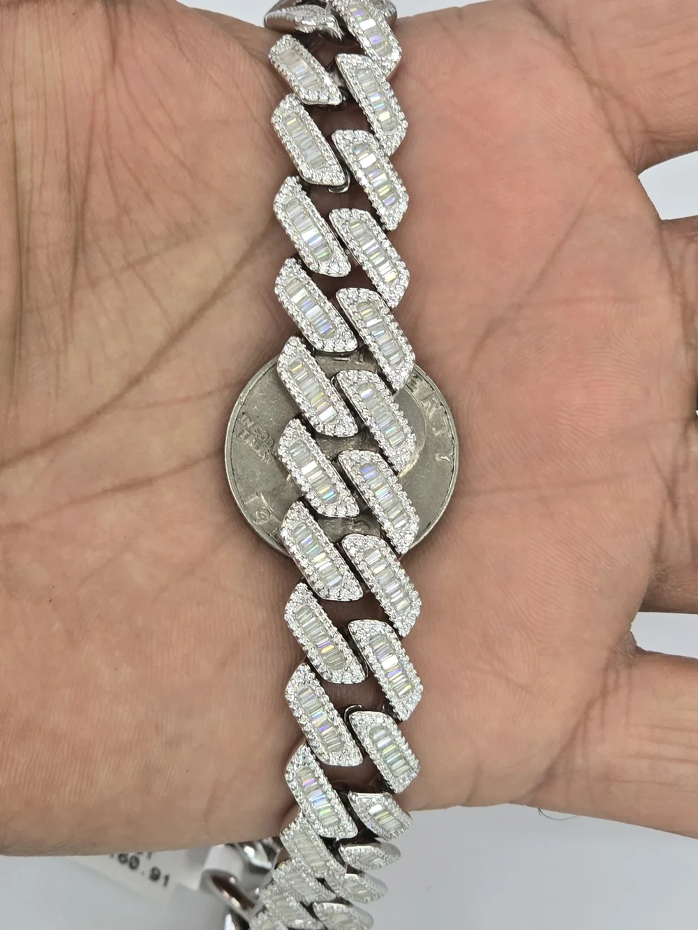 925 Sterlings Silver Moissanite Diamond Cuban Chain 14mm 24 Inches